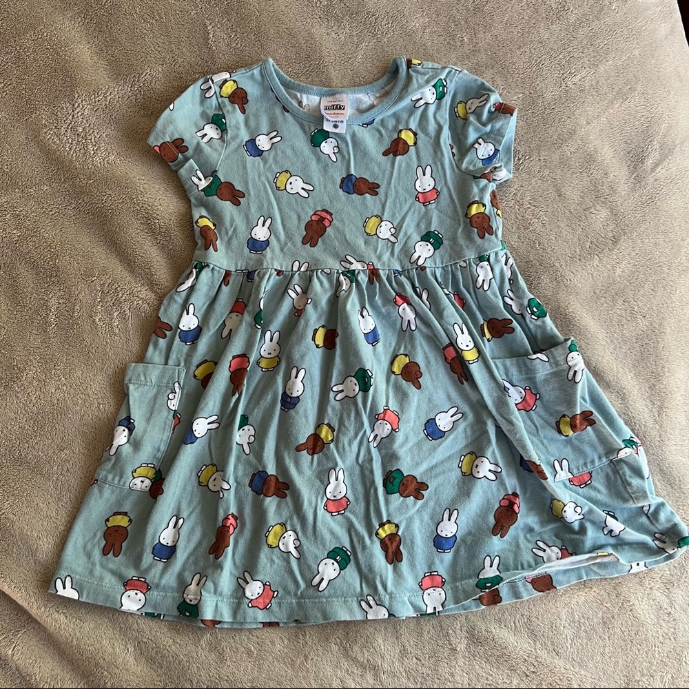 Hanna Andersson Miffy Bunny dress with pockets 5T